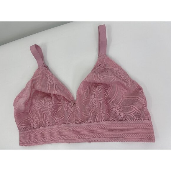 Glamorise Bramour Gramercy Luxe Lace Wirefree Bralette 7012 Mauve Pink 36F - Picture 3 of 6